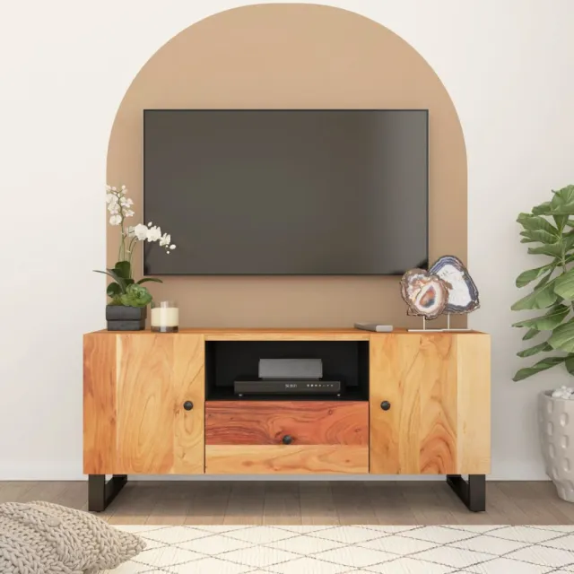 vidaXL Tv-meubel 105x33,5x46 cm massief acaciahout en bewerkt hout Bruin