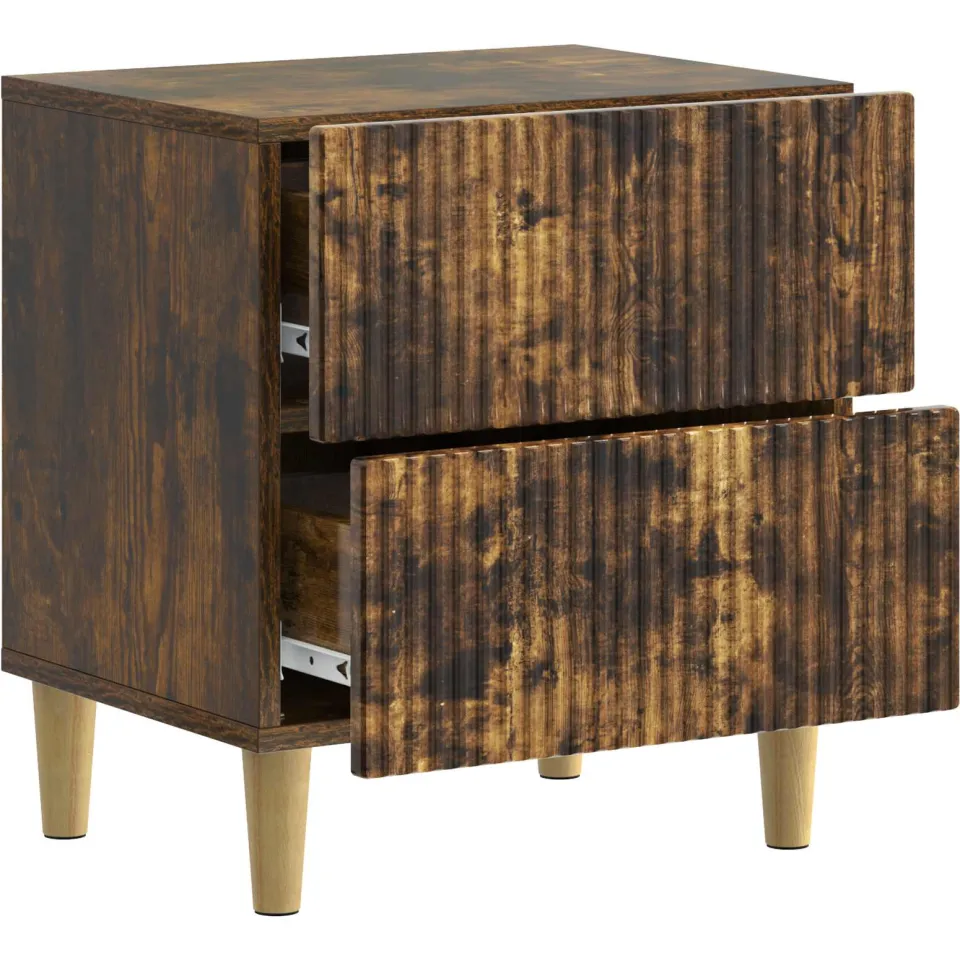 vidaXL Nachtkastje Gerookt eiken 62 x 34,5 x 47,5 cm Bewerkt hout, foto 4
