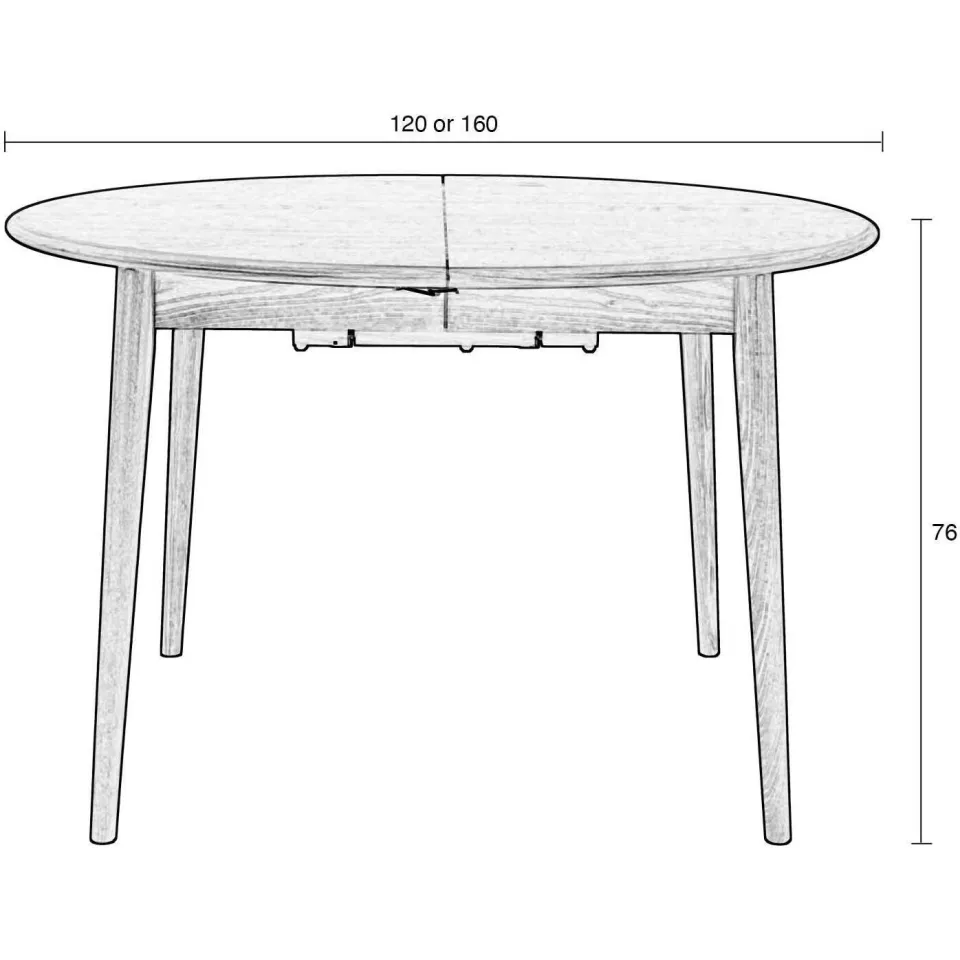 Zuiver Twist uitschuifbare ronde eettafel walnoot, foto 5