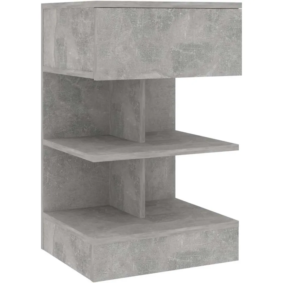 vidaXL Nachtkastje 40x35x65 cm bewerkt hout betongrijs grijs, foto 3