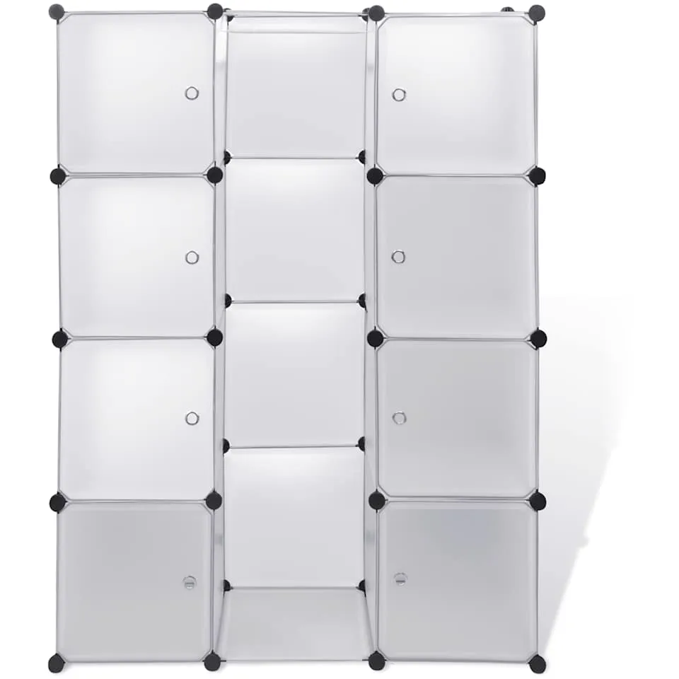 vidaXL Kast met 9 compartimenten modulair 109x36,5x143 cm wit