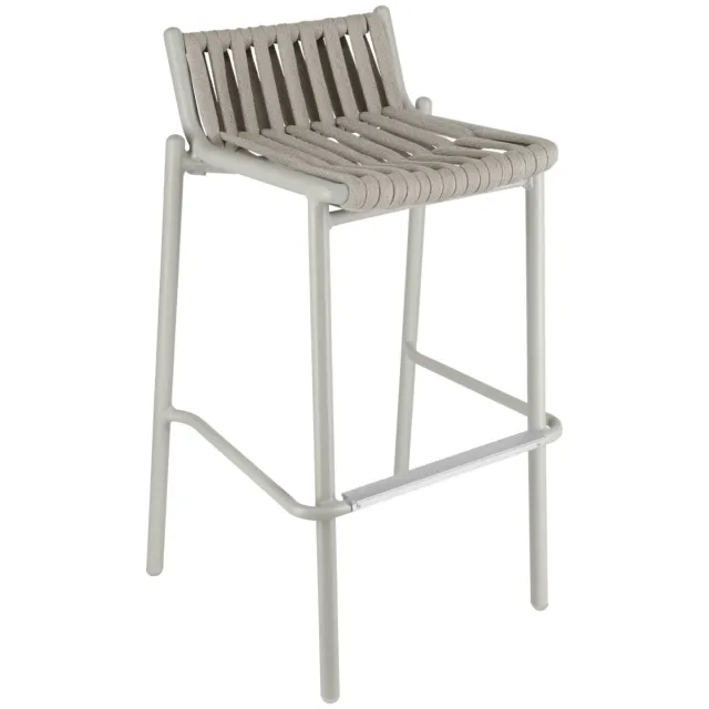 2x VEGA Barstoel voor buiten Lumaro; 42x42x90 cm (BxDxH); zitting taupe, frame beige; 2 stuk / verpakking
