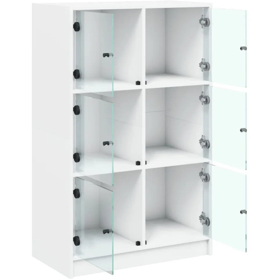 vidaXL Hoge kast met deuren 68x37x109 cm bewerkt hout wit, foto 4