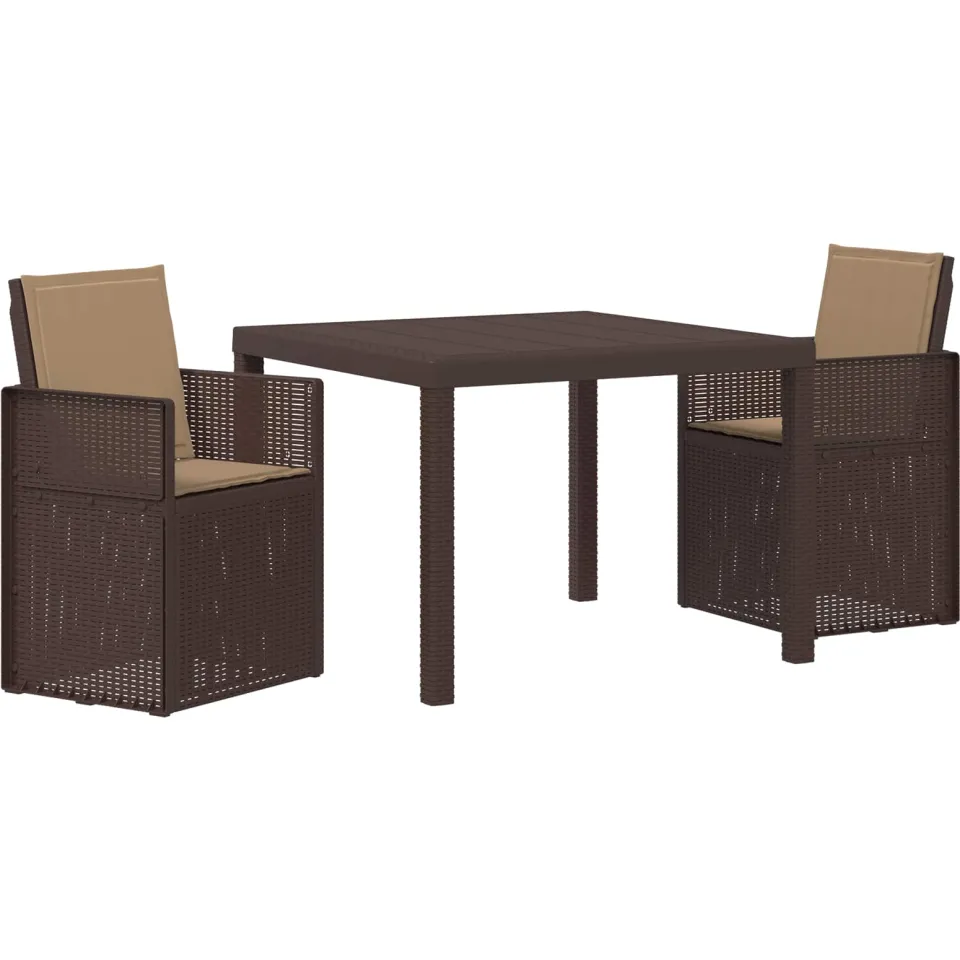 vidaXL Tuin eettafelset 3 st Bruin en Taupe PP, foto 3