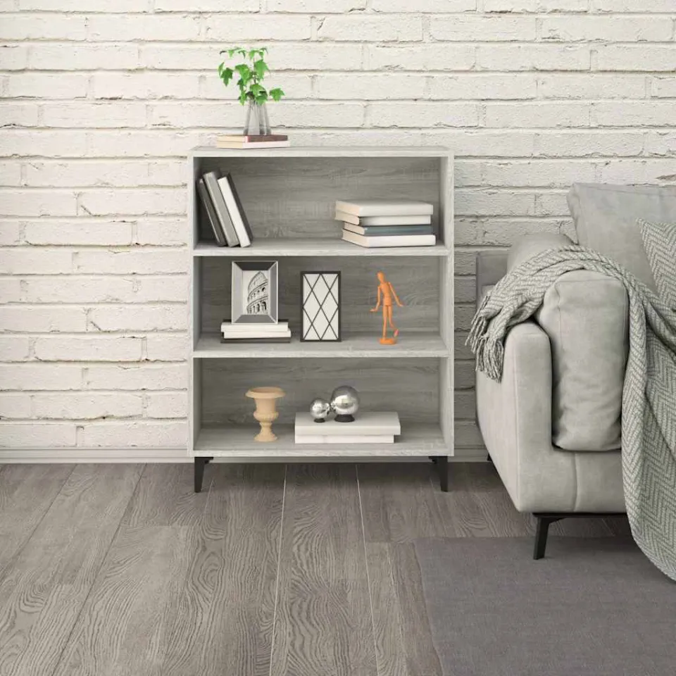 vidaXL Dressoir 69,5x32,5x90 cm bewerkt hout grijs sonoma eikenkleurig, foto 3