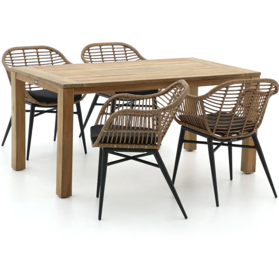 Intenso Furniture Intenso Azora/ROUGH-S 160cm dining tuinset 5-delig bruin, foto 4