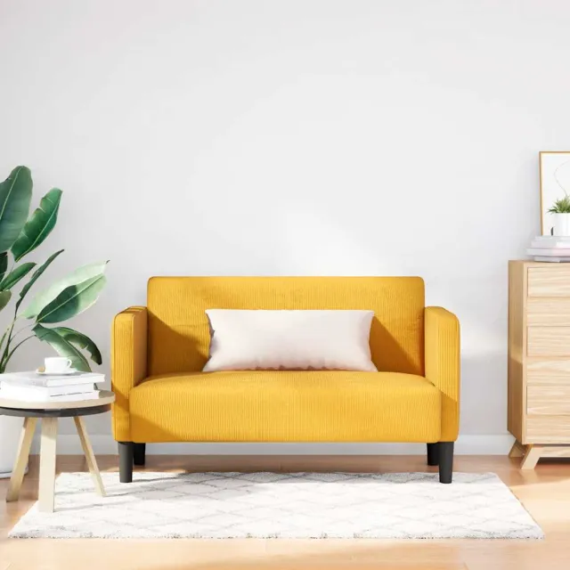 vidaXL Loveseat bank 109 cm corduroy stof lichtgeel