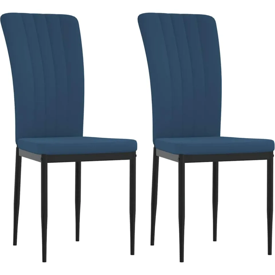 vidaXL Eetkamerstoelen 2 st fluweel blauw