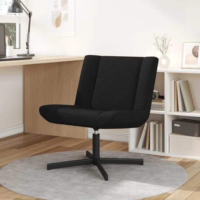 vidaXL Draaistoel Zwart 63 x 75 x 76 cm Stof, foto 2