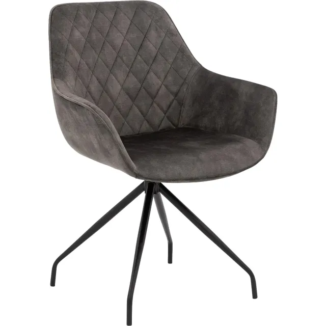 Goossens Basic Eetkamerstoel Ebi, Met arm velvet hunter