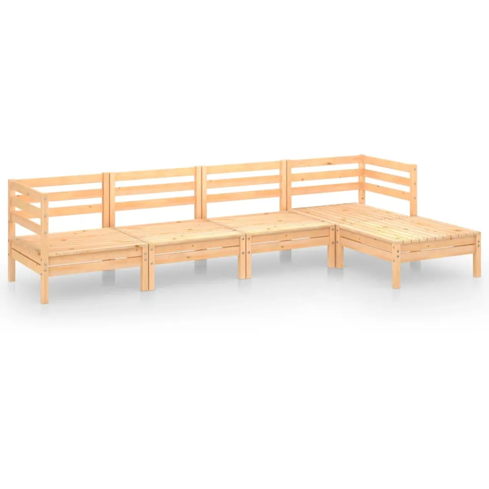 vidaXL 5-delige Loungeset massief grenenhout bruin, foto 3