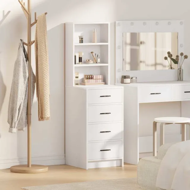 vidaXL Highboard Wit 40 x 41 x 135 cm Bewerkt hout