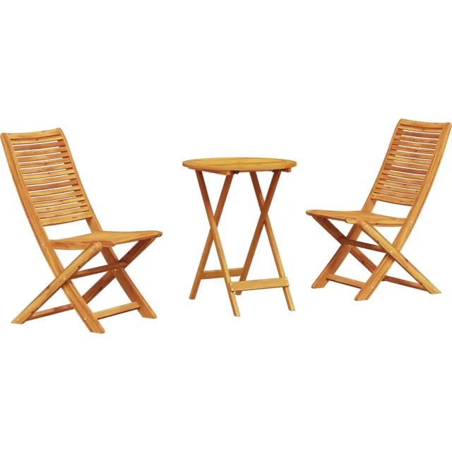 vidaXL Vouw Bistro Set 3 st Bruin Massief Acaciahout