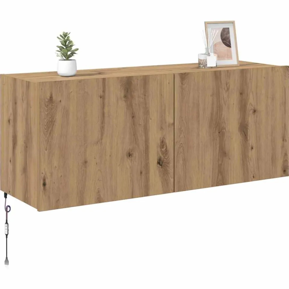 vidaXL TV Wandkast Artisan Eiken Bewerkt hout Bruin