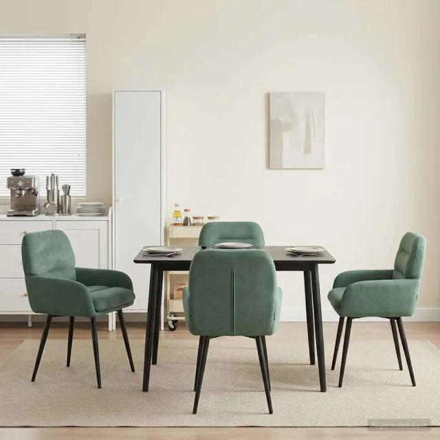 vidaXL Eettafelstoelen 4 st fluweel Zeegroen 59 x 59,5 x 90 cm groen, foto 2
