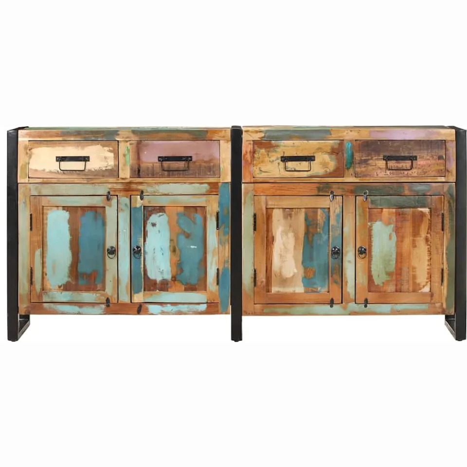 vidaXL Dressoir 172x35x80 cm massief gerecycled hout bruin, foto 3