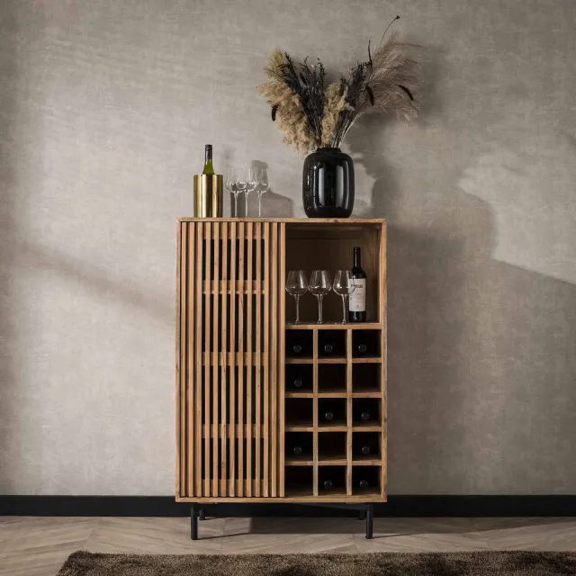 LifestyleFurn Sharolyn wijnkast naturel, foto 2