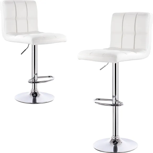 Dripio Barkruk Aldwin - Met hoge rugleuning - Barstoelen ergonomisch - Zithoogte 60 - 82cm - Wit - Set van 1 - Keuken en bar