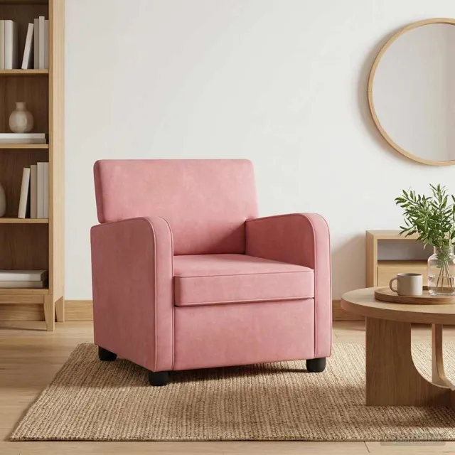 vidaXL Fauteuil Roze fluweel