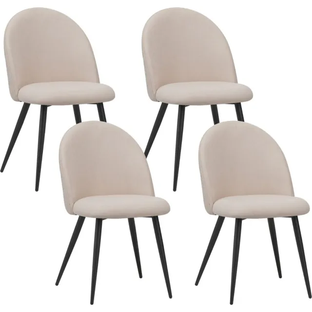 Albatros International Albatros Capo Eetkamerstoelen met Stoffen Bekleding, Set van 4, Beige - Stijlvol Vintage Ontwerp, stoffen bekleding, SGS-getest Gestoffeerde Stoel - Moderne Keukenstoel, Eetkamerstoel