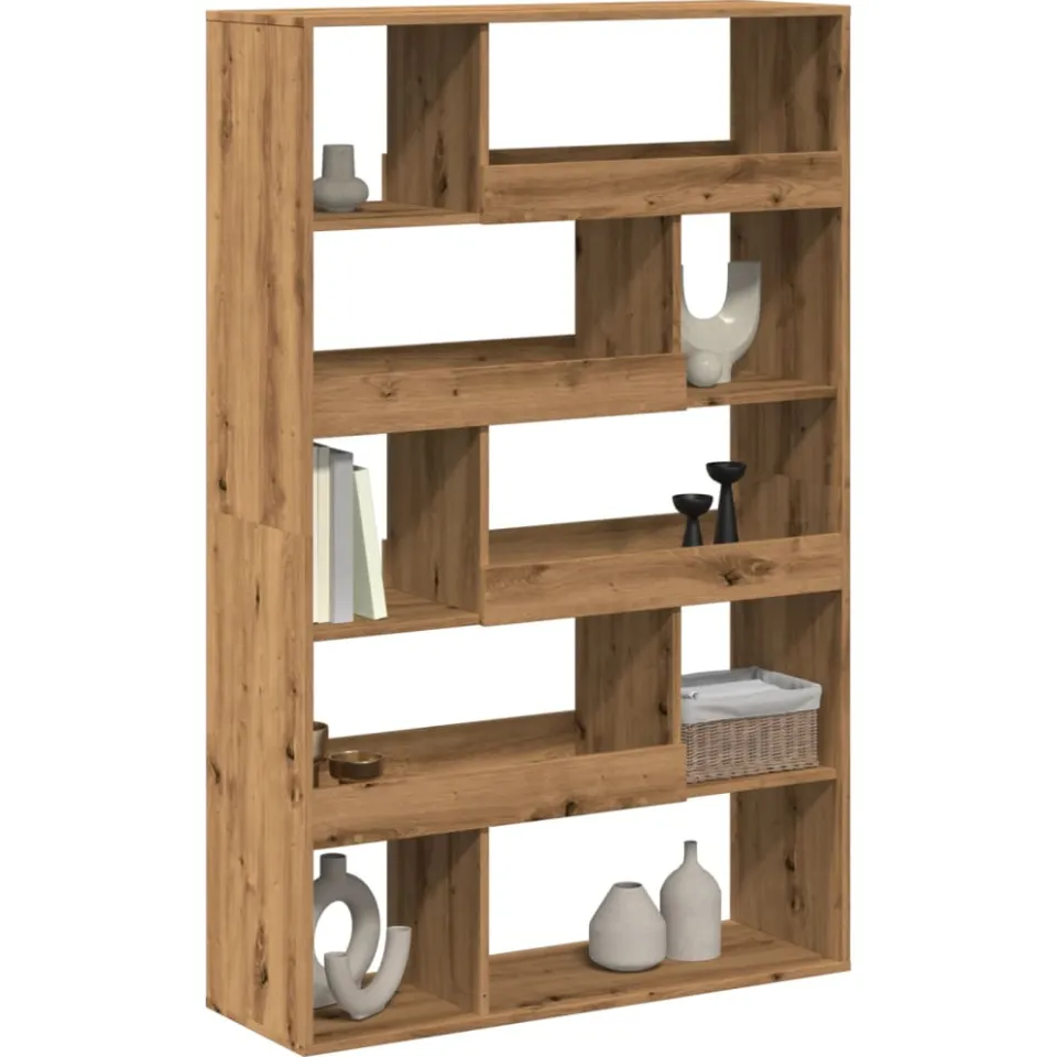 vidaXL Boekenkast 100x33x156,5 cm bewerkt hout artisanaal eikenkleurig Bruin