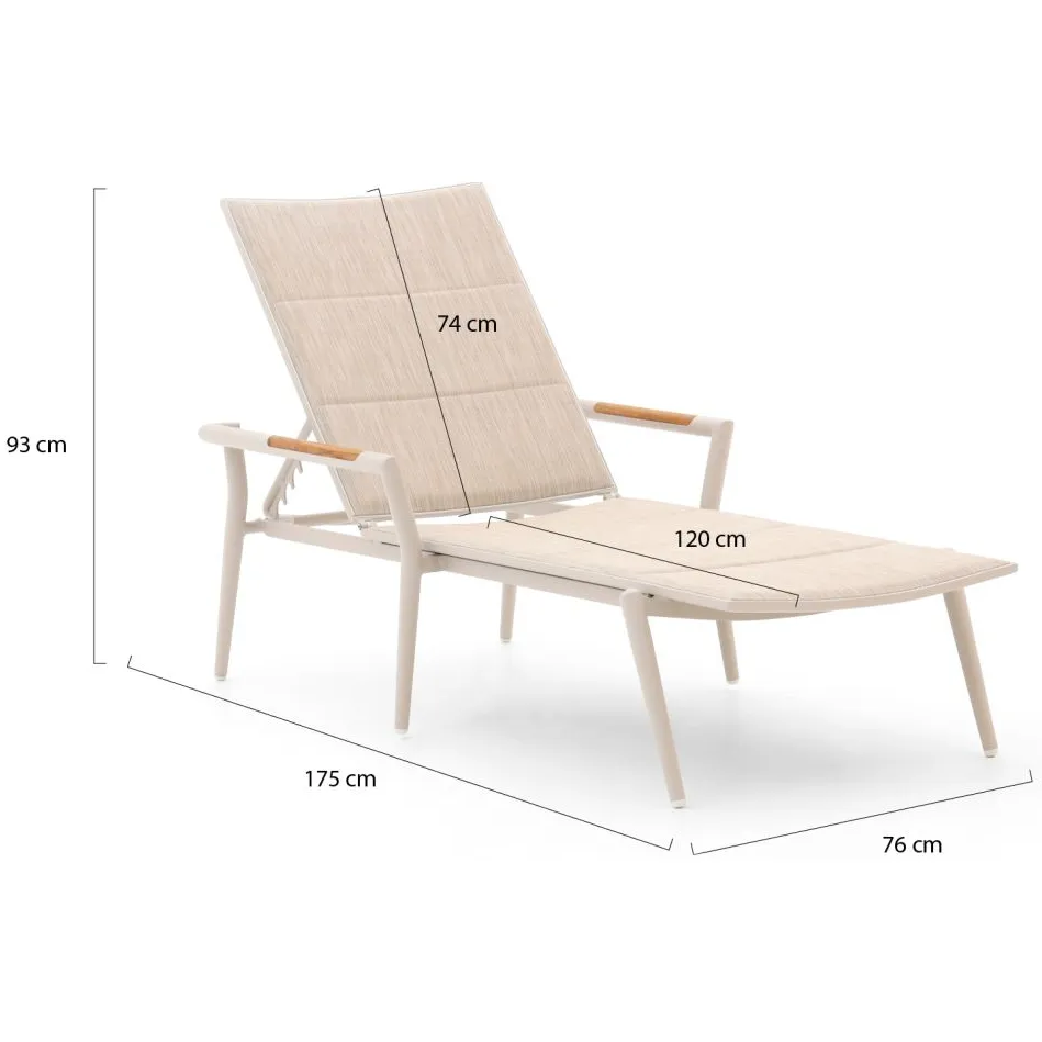 Manifesto Furniture Manifesto Roncade ligbed stapelbaar/verstelbaar taupe, foto 3