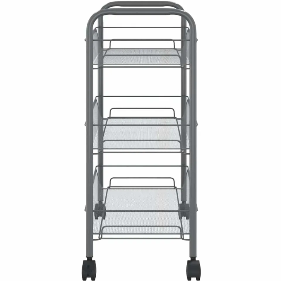 vidaXL Keukentrolley 3-laags 46x26x54 cm ijzer grijs, foto 4