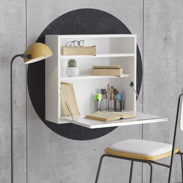 Skye Decor , Bureau, Optimum - White, Gemelamineerde spaanplaat, Wit, 64 x 20 x 60 cm