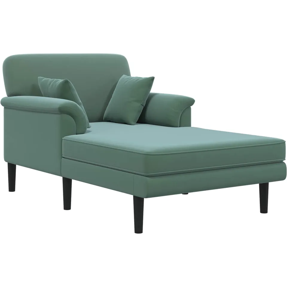 vidaXL Chaise longue Zeegroen fluweel Sea foam