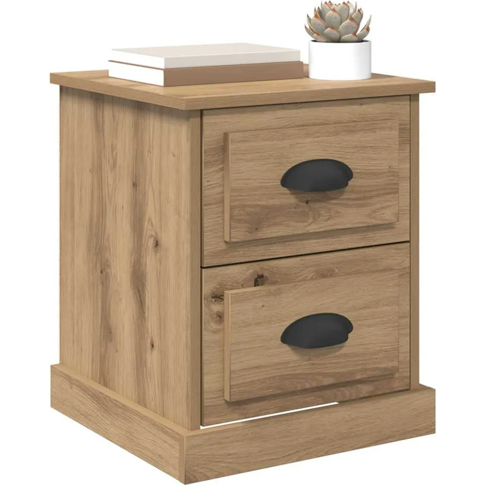 vidaXL Nachtkastje Artisan Eiken 39 x 39 x 47.5 cm Bewerkt hout Bruin