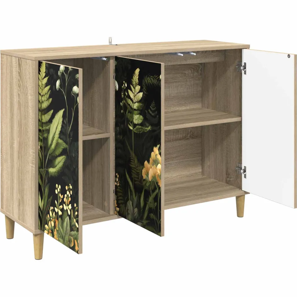 vidaXL Dressoir RHENEN Sonoma 102 x 33 x 75 cm Bewerkt hout Bruin