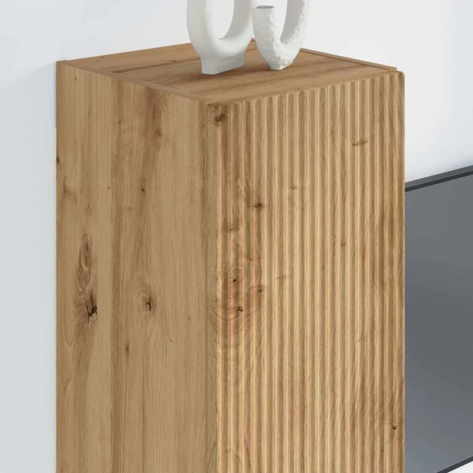 vidaXL TV Wandkast 2 st Ambachtelijk eiken Bewerkt hout, foto 4