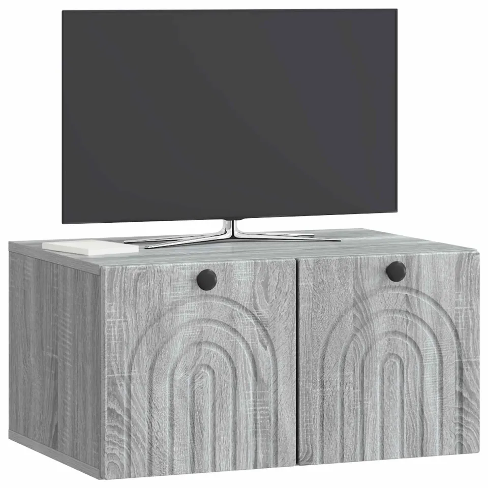 vidaXL Wandbeugel TV-kast Grijs sonoma 59,5 x 41 x 30 cm Bewerkt hout