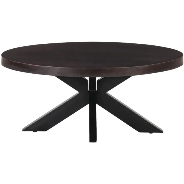 Lizzely Garden & Living Salontafel ovaal mangohout 100cm Jimmy walnoot duurzaam hout mango ovale bijzettafel