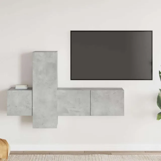 vidaXL 3-delige Tv-meubelset bewerkt hout betongrijs grijs, foto 2