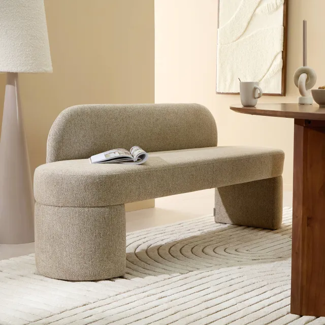 NOUS Living Nice eetkamerbank taupe, foto 2