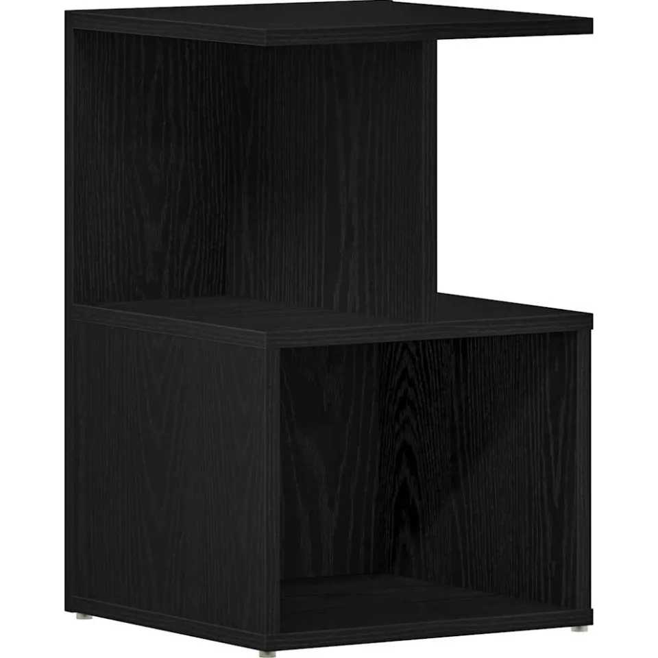 vidaXL Nachtkastje Zwart Eiken 35 x 35 x 55 cm Bewerkt hout, foto 3