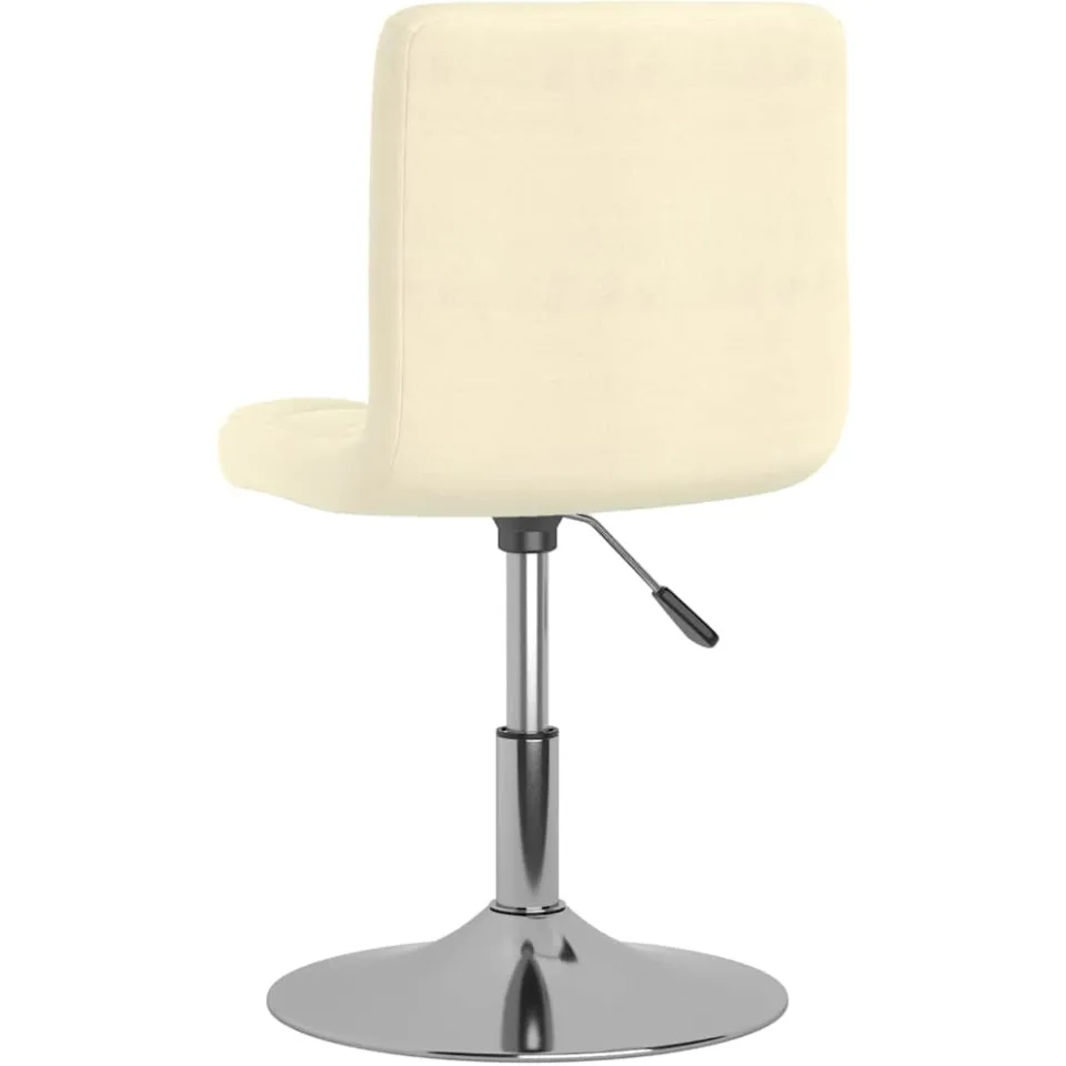 vidaXL Eetkamerstoelen 4 st draaibaar stof crèmekleurig, foto 3