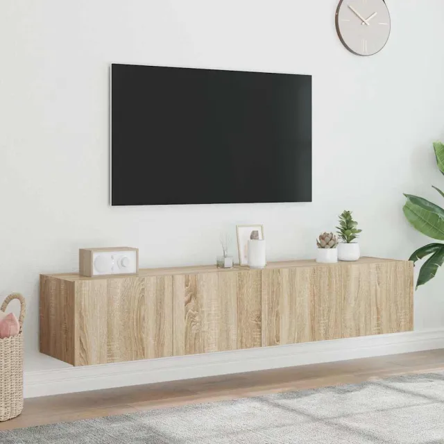 vidaXL Tv-wandmeubels met LED 2 st 80x35x31 cm sonoma eikenkleurig