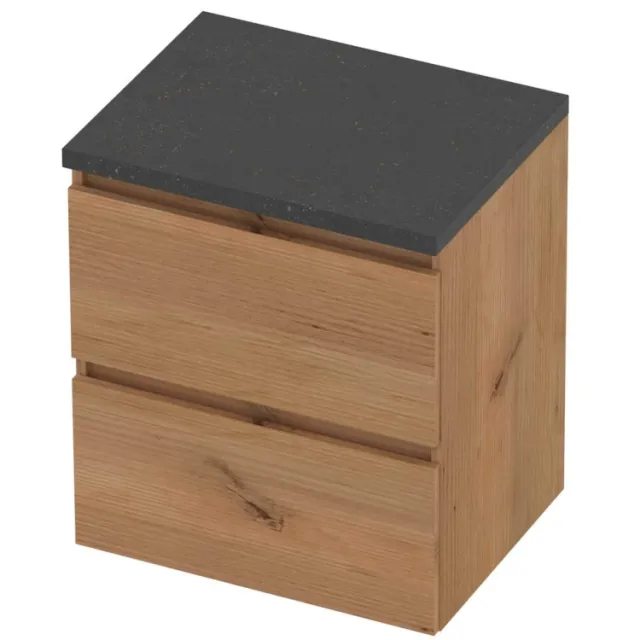 Basic-Line Deck 46 Badmeubelset Greeploos 60x46x66 cm Whisky Oak Blue Stone Grijs