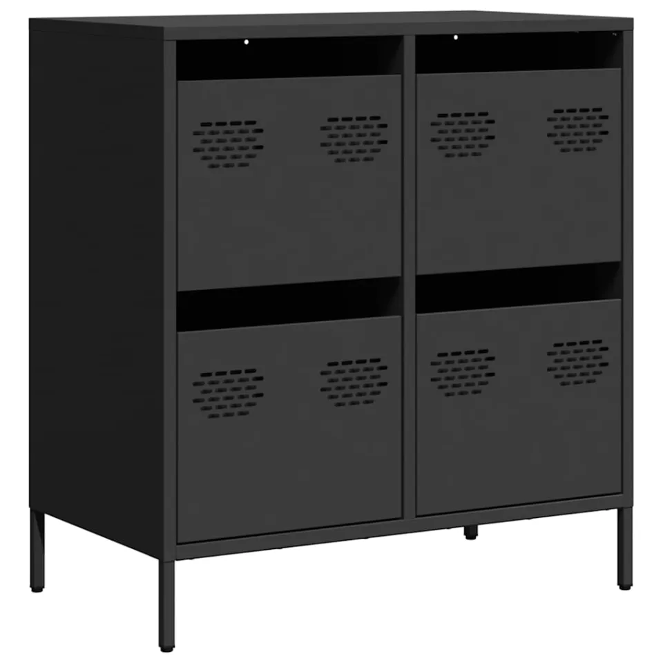 vidaXL Dressoir 68x39x73,5 cm koudgewalst staal zwart, foto 3