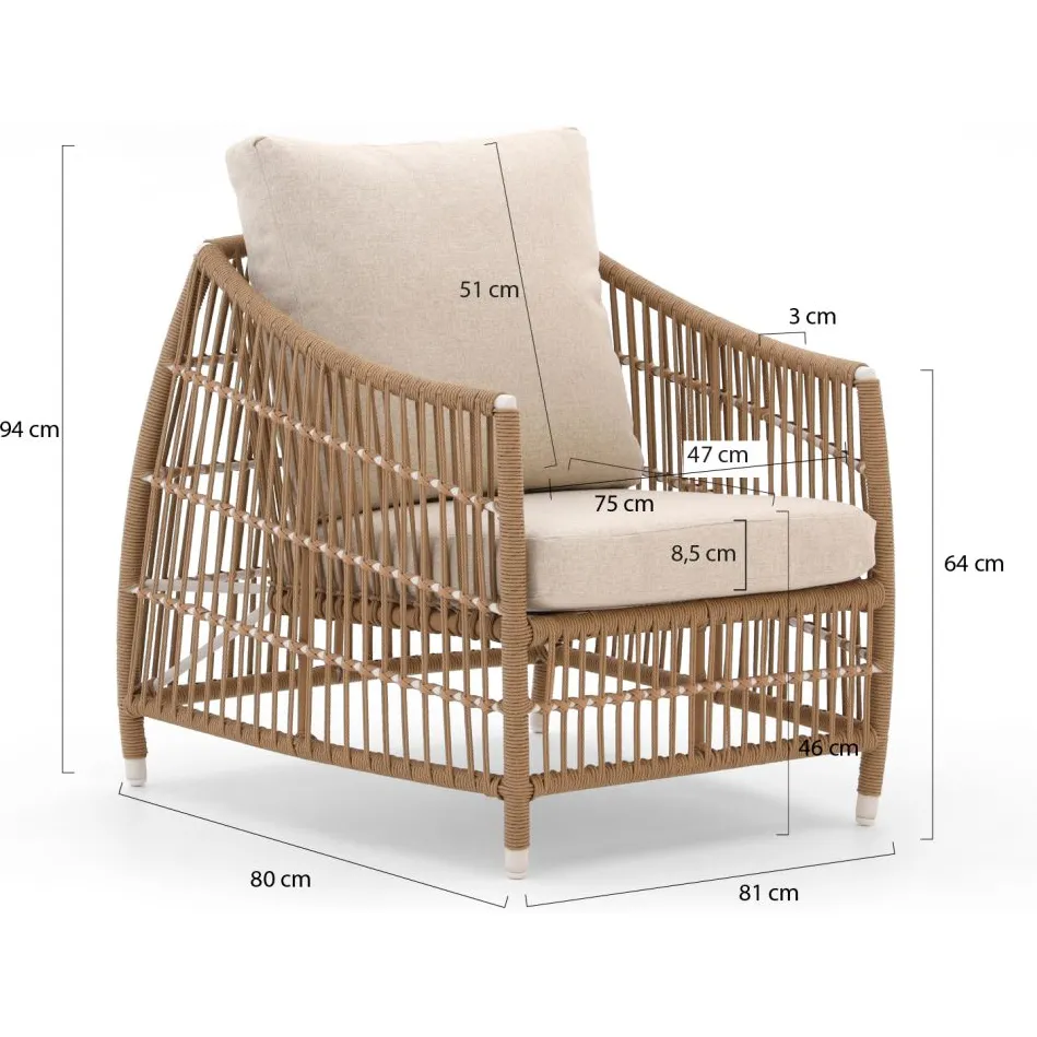 Manifesto Furniture Manifesto Ortello lounge tuinstoel taupe, foto 2