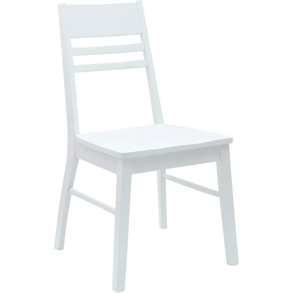 vidaXL Eettafelstoelen 2 st Massief Rubberhout Wit 43 x 54 x 89 cm, foto 4