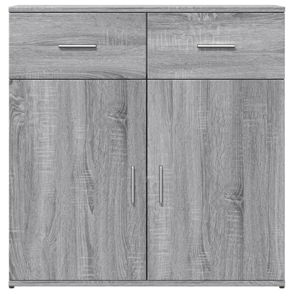 vidaXL Dressoir 79x38x80 cm bewerkt hout grijs sonoma, foto 4