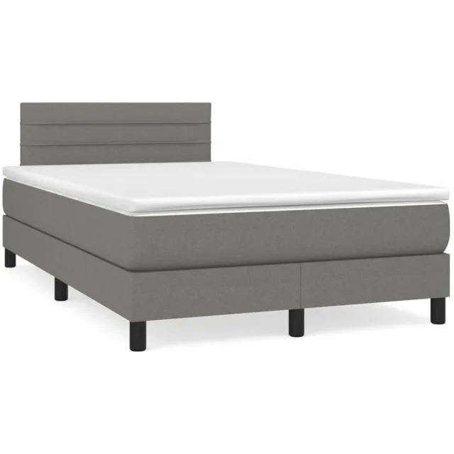 vidaXL Boxspring met matras stof donkergrijs 120x190 cm grijs