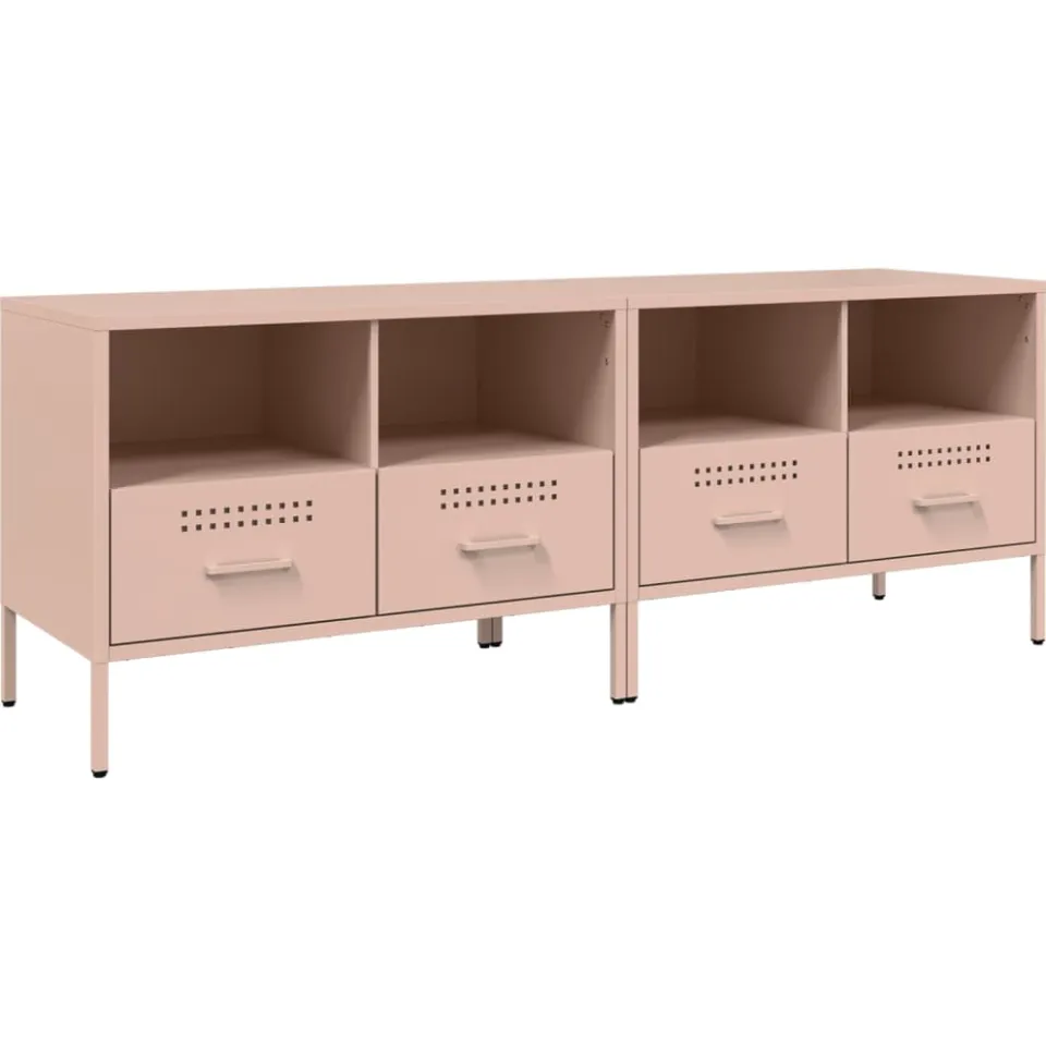 vidaXL Tv-meubelen 2 st 68x39x50,5 cm staal roze