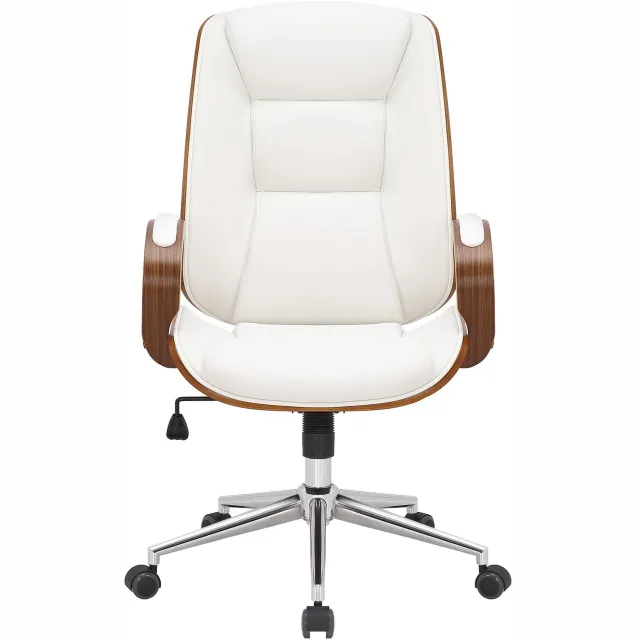Luxe Comfort Bureaustoel - Verstelbaar - Walnoot/wit