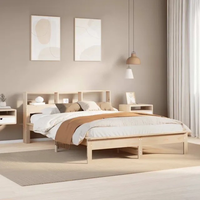 vidaXL Bedframe zonder matras massief grenenhout 140x200 cm bruin
