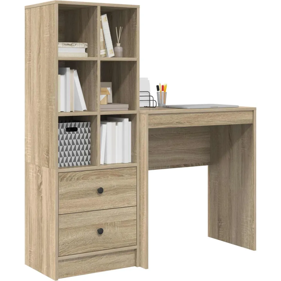 vidaXL Bureau Sonoma Eiken 115,5 x 40 x 127 cm 2 st Bruin