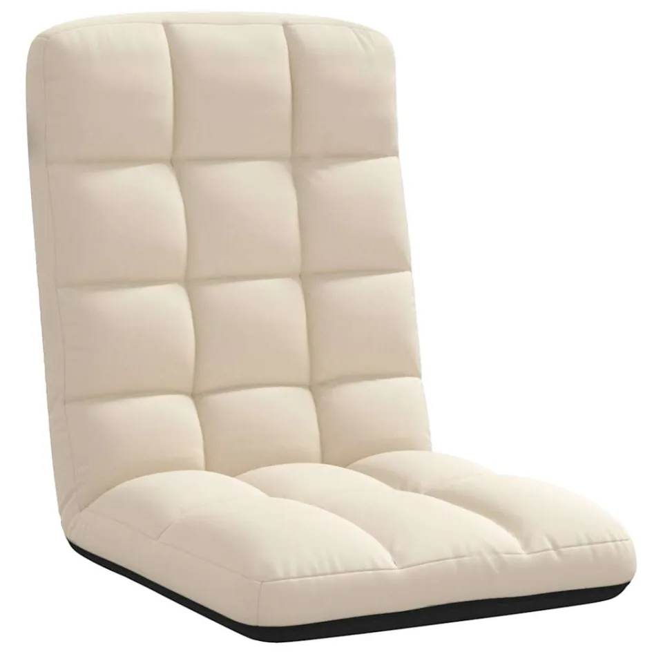vidaXL Opvouwbare vloerstoel linnen 71x51x62 cm Wit